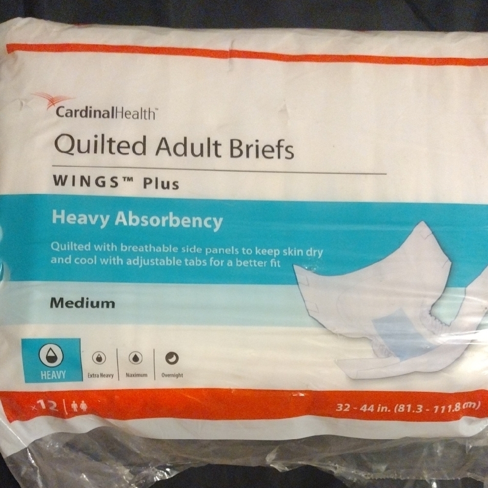 Quilted Adult Briefs - Medium, White​​